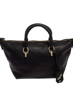 Diane Von Furstenberg Black Leather Sutra Tote For Women