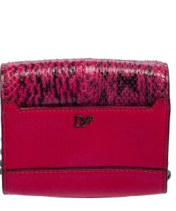 Diane Von Furstenberg Pink Leather And Python Mini Highline Micro Crossbody Bag For Women -Diane Von Furstenberg shop luxury women diane von furstenberg used handbags p388702 005