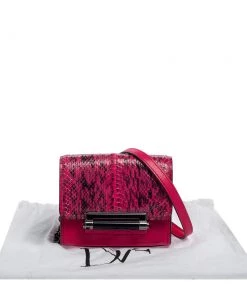 Diane Von Furstenberg Pink Leather And Python Mini Highline Micro Crossbody Bag For Women -Diane Von Furstenberg shop luxury women diane von furstenberg used handbags p388702 006