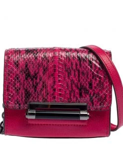 Diane Von Furstenberg Pink Leather And Python Mini Highline Micro Crossbody Bag For Women