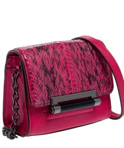 Diane Von Furstenberg Pink Leather And Python Mini Highline Micro Crossbody Bag For Women -Diane Von Furstenberg shop luxury women diane von furstenberg used handbags p388702 011
