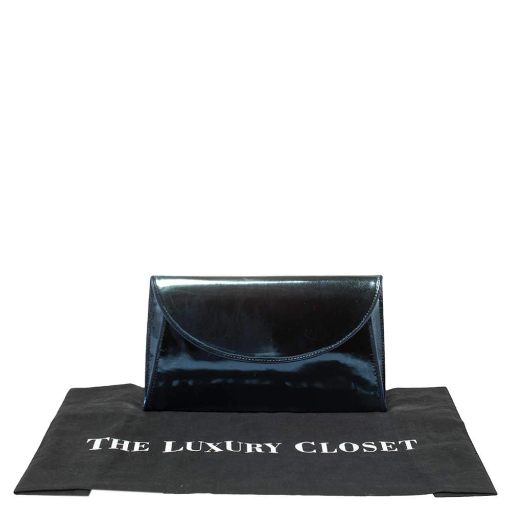 Diane Von Furstenberg Metallic Blue Patent Leather Clutch For Women 9 Diane Von Furstenberg Metallic Blue Patent Leather Clutch For Women - Image 9