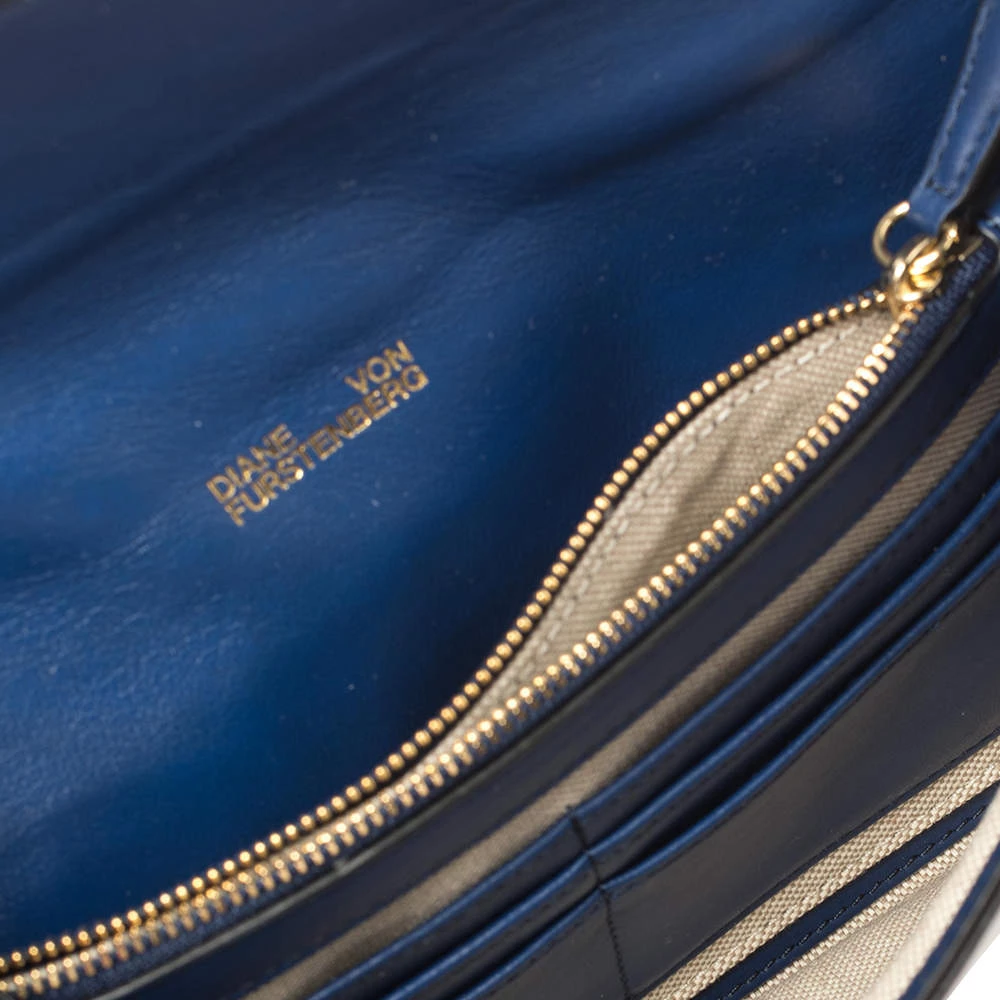 Diane Von Furstenberg Metallic Blue Patent Leather Clutch For Women 7 Diane Von Furstenberg Metallic Blue Patent Leather Clutch For Women - Image 7