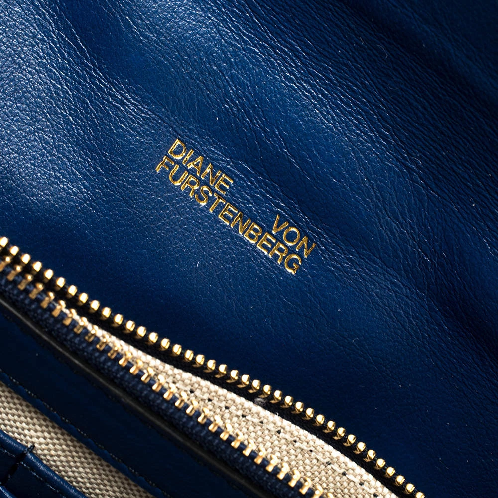 Diane Von Furstenberg Metallic Blue Patent Leather Clutch For Women 8 Diane Von Furstenberg Metallic Blue Patent Leather Clutch For Women - Image 8