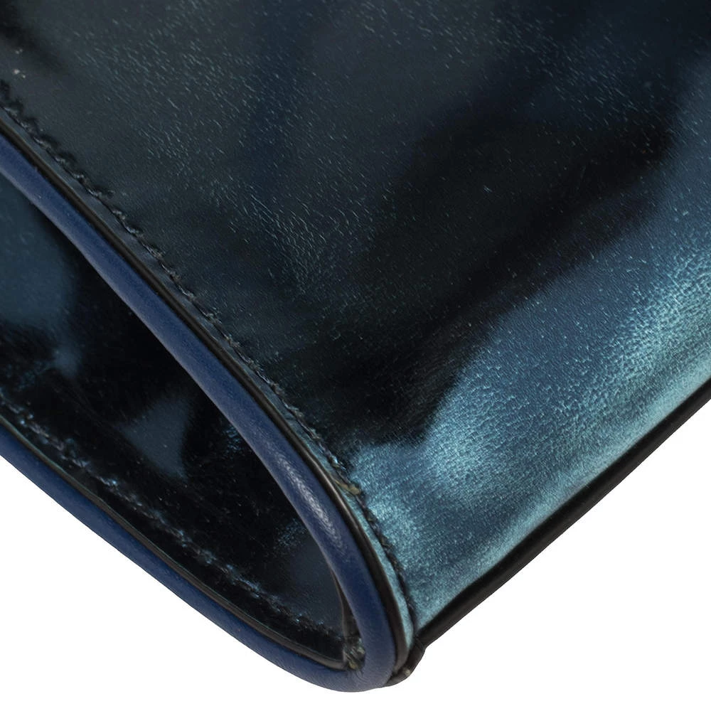 Diane Von Furstenberg Metallic Blue Patent Leather Clutch For Women 11 Diane Von Furstenberg Metallic Blue Patent Leather Clutch For Women - Image 11