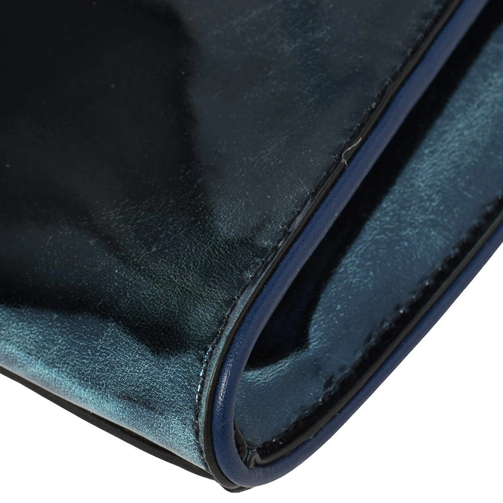 Diane Von Furstenberg Metallic Blue Patent Leather Clutch For Women 12 Diane Von Furstenberg Metallic Blue Patent Leather Clutch For Women - Image 12