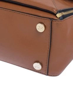 Diane Von Furstenberg Brown Leather And Cream Shearling Fur Mini Secret Agent Tote For Women -Diane Von Furstenberg shop luxury women diane von furstenberg used handbags p454966 005