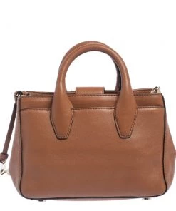 Diane Von Furstenberg Brown Leather And Cream Shearling Fur Mini Secret Agent Tote For Women -Diane Von Furstenberg shop luxury women diane von furstenberg used handbags p454966 010