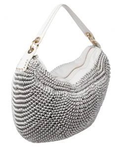 Diane Von Furstenberg White Chainlink Leather Medium Stephanie Hobo For Women -Diane Von Furstenberg shop luxury women diane von furstenberg used handbags p468708 005