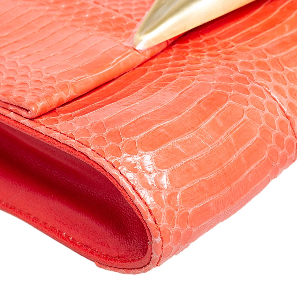 Diane Von Furstenberg Orange Snakeskin Carolina Lips Crossbody Bag For Women 11 Diane Von Furstenberg Orange Snakeskin Carolina Lips Crossbody Bag For Women - Image 11