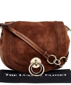 Diane Von Furstenberg Brown Leather Shoulder Bag For Women -Diane Von Furstenberg shop luxury women diane von furstenberg used handbags p494335 001