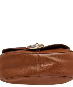 Diane Von Furstenberg Brown Leather Shoulder Bag For Women -Diane Von Furstenberg shop luxury women diane von furstenberg used handbags p494335 005
