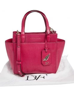 Diane Von Furstenberg Fuchsia Leather On The Go Tote For Women -Diane Von Furstenberg shop luxury women diane von furstenberg used handbags p502440 010