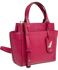 Diane Von Furstenberg Fuchsia Leather On The Go Tote For Women -Diane Von Furstenberg shop luxury women diane von furstenberg used handbags p502440 012