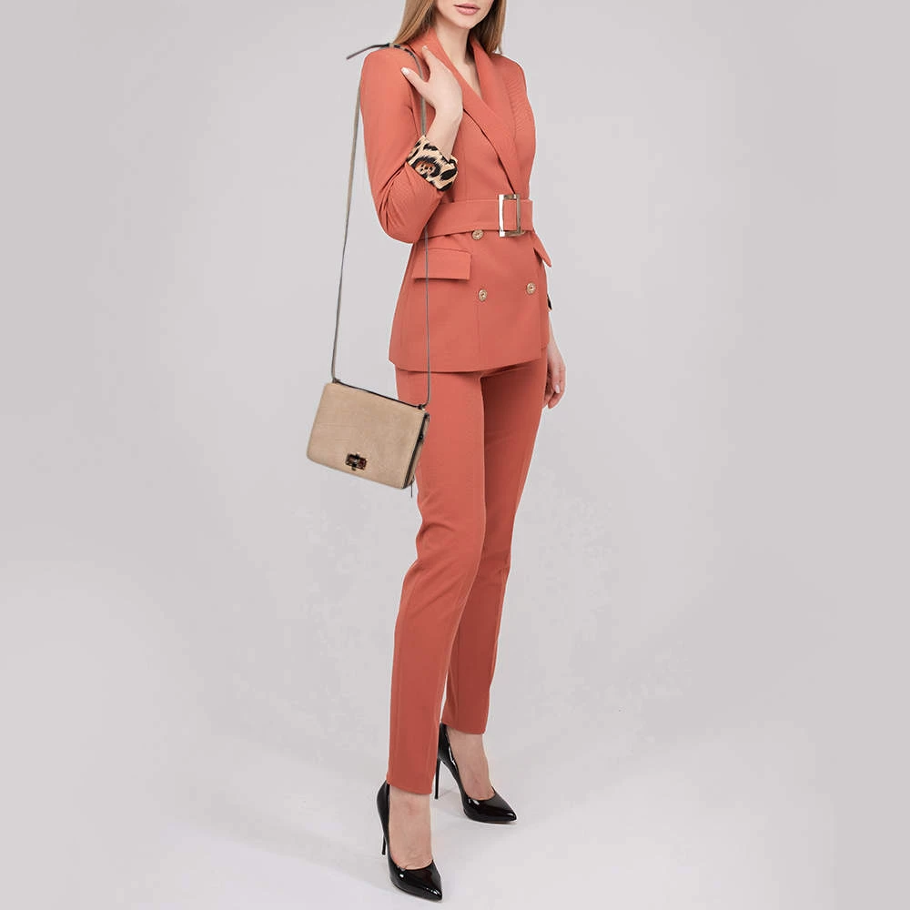 Diane Von Furstenberg Beige Croc Embossed Nubuck Leather 440 Les Crossbody Bag For Women 2 Diane Von Furstenberg Beige Croc Embossed Nubuck Leather 440 Les Crossbody Bag For Women - Image 2