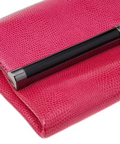 Diane Von Furstenberg Pink Lizard Embossed Leather 440 Envelope Clutch For Women -Diane Von Furstenberg shop luxury women diane von furstenberg used handbags p534214 013