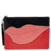 Diane Von Furstenberg Multicolor Leather Lip Zip Pouch For Women