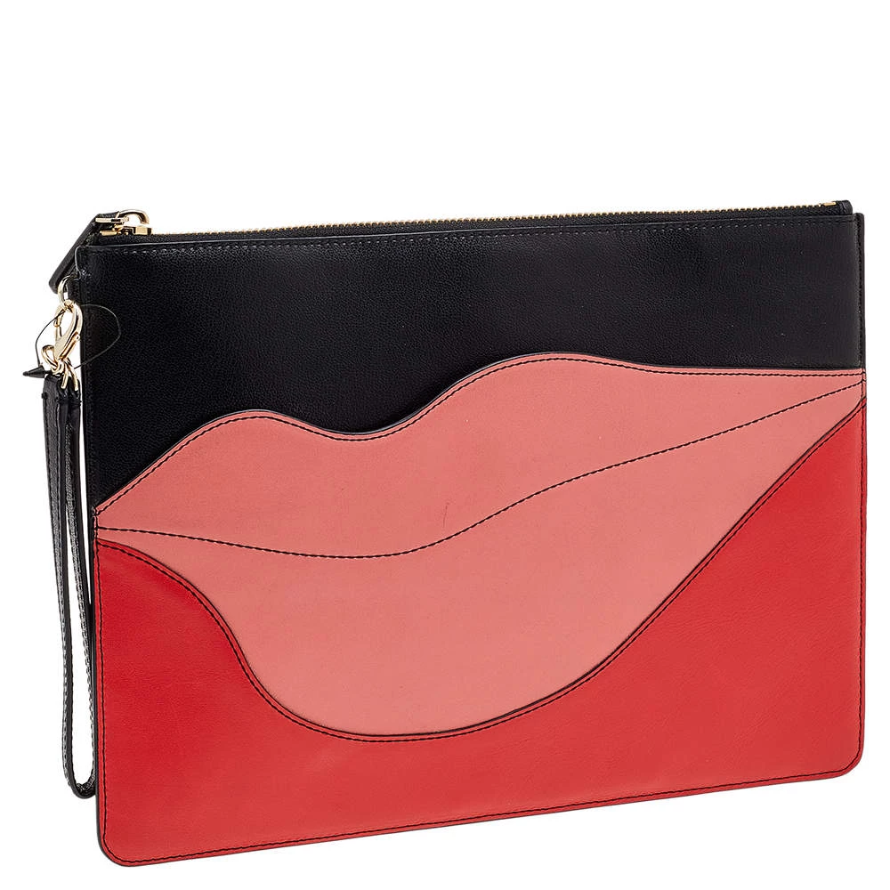 Diane Von Furstenberg Multicolor Leather Lip Zip Pouch For Women 3 Diane Von Furstenberg Multicolor Leather Lip Zip Pouch For Women - Image 3