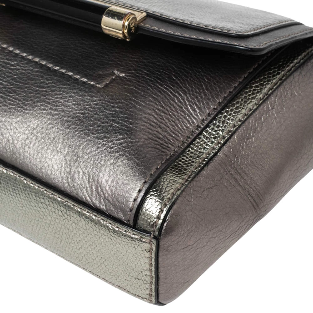 Diane Von Furstenberg Grey/Metallic Lizard Embossed And Leather Mini 440 Shoulder Bag For Women 11 Diane Von Furstenberg Grey/Metallic Lizard Embossed And Leather Mini 440 Shoulder Bag For Women - Image 11