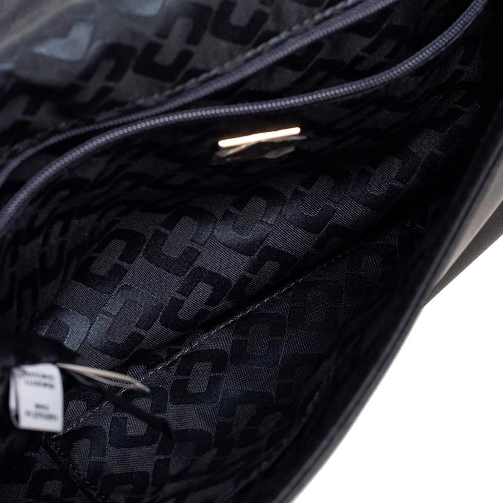 Diane Von Furstenberg Black Leather And Croc Embossed Leather Flap Shoulder Bag For Women 7 Diane Von Furstenberg Black Leather And Croc Embossed Leather Flap Shoulder Bag For Women - Image 7