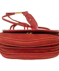 Diane Von Furstenberg Red Nubuck Leather Bullseye Crossbody Bag For Women -Diane Von Furstenberg shop luxury women diane von furstenberg used handbags p578222 005