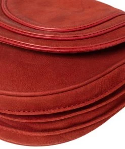 Diane Von Furstenberg Red Nubuck Leather Bullseye Crossbody Bag For Women -Diane Von Furstenberg shop luxury women diane von furstenberg used handbags p578222 007