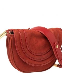 Diane Von Furstenberg Red Nubuck Leather Bullseye Crossbody Bag For Women -Diane Von Furstenberg shop luxury women diane von furstenberg used handbags p578222 010