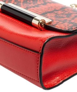 Diane Von Furstenberg Red Python Effect And Leather Mini Micro Highline Crossbody Bag For Women -Diane Von Furstenberg shop luxury women diane von furstenberg used handbags p601069 005