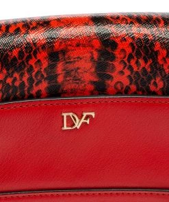 Diane Von Furstenberg Red Python Effect And Leather Mini Micro Highline Crossbody Bag For Women -Diane Von Furstenberg shop luxury women diane von furstenberg used handbags p601069 007