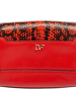 Diane Von Furstenberg Red Python Effect And Leather Mini Micro Highline Crossbody Bag For Women -Diane Von Furstenberg shop luxury women diane von furstenberg used handbags p601069 010