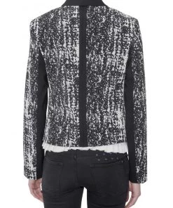 Diane Von Furstenberg Black Crepe Jacquard Paneled Olena Jacket M For Women -Diane Von Furstenberg shop luxury women used clothes p205997 003